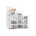 Set of 12 Clear Shoe Storage Boxes Fits UK Size 9 Stackable and Durable by Songmics