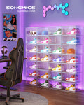 Stackable Clear Shoe Storage Boxes with Front Doors for Organised Home by Songmics