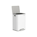 50L Kitchen Bin in Cloud White Stainless Steel with 15 Free Bin Bags by Songmics