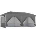3x6m Pop Up Garden Gazebo with Adjustable Height and Detachable Sides for Outdoor Shelter and Events Outsunny