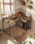 Rustic Brown L Shaped Corner Desk with Outlets and USB Ports by VASAGLE VASAGLE
