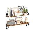 Set of 2 Wall Mounted Floating Shelves for Home Storage and Display by Songmics