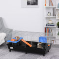 2 Tier Steel Guinea Pig Hutch With Run And Accessories Ideal For Outdoor Use Blue Orange AOSOM