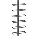 Wall Mounted Wine Rack for 6 Bottles Space Saving Steel Storage Black AOSOM