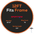 Replacement Trampoline Mat with Spring Tool 72 V Hooks for 12ft Trampoline 14cm Springs Orange by SPORTNOW AOSOM