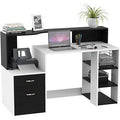Modern Home Office Desk with Printer Shelf, Storage Drawer Homcom