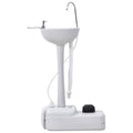 Portable Outdoor Handwashing Sink with 17L Tank and Wheels for Campsites and Gardens Light Grey