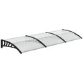 Wall Mounted Front Door Porch Canopy Rain Shelter With Durable PC Roof 303 x 96cm Clear