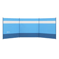Camping Windbreak With Clear Windows And Steel Poles For Beach Or Caravan Blue AOSOM