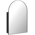 Bathroom Wall Cabinet with Mirror and Shelves Fully Assembled Space Saving Black AOSOM