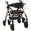 4 Wheel Rollator Walker with Seat and Storage for Elderly or Disabled Support Black AOSOM