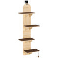 4 Level Door Mounted Cat Tree With Plush Mats And Toys For Indoor Climbing Grey