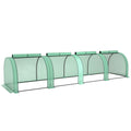 Mini Polytunnel Greenhouse With Zipped Doors And Steel Frame For Garden Growing Green