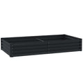 Raised Garden Bed 180 x 90cm Metal Planter Box Ideal for Vegetables and Herbs Grey AOSOM
