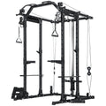 Cable Crossover Machine with Lat Pull Down for Full Body Strength Training Grey AOSOM