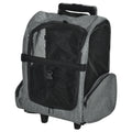 Pet Travel Backpack Trolley Carrier With Telescopic Handle For Cats And Small Dogs, Grey