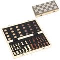 SPORTNOW 15 Inch Chess Set, Foldable Chess and Draughts Set, Brown AOSOM