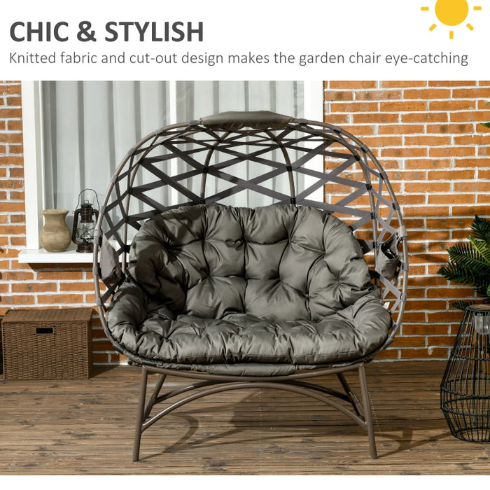 Image of a 2 Seater Egg Chair With Legs, Sand Brown