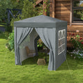 Image of an Outsunny 2m x 2m Pop Up Gazebo With Sides, Grey