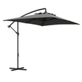 Image of a dark grey rectangular cantilever garden parasol