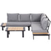 Image of an Outsunny Aluminium L Shaped Garden Sofa Set, Grey 