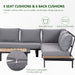 Image of an Outsunny Aluminium L Shaped Garden Sofa Set, Grey 