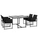 Image of an Outsunny 4 Seat Space Saving Patio Dining Set, Black