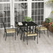 Image of an Outsunny 4 Seater Patio Dining Set, Black