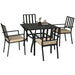 Image of an Outsunny 4 Seater Patio Dining Set, Black