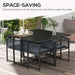 Image of an Outsunny Space Saving 4 Seat Patio Dining Set, Grey
