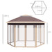 Image of an Outsunny Pop Up Hexagon Gazebo With Sides, 3x4m, Khaki