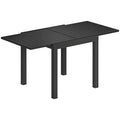 Extendable Outdoor Dining Table for 4 to 6 People with Easy Clean Wood Effect Top Black Outsunny