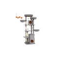 Tall Cat Tree 196 cm with Two Perches and Platforms in Light Grey by Feandrea