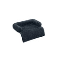 Extra Large Dark Grey Dog Sofa Bed 110 x 95 cm with Plush Cushion for Comfort by Feandrea