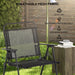 Image of a Patio Dining Set With 4 Folding Chairs and a Square Dining Table, Black