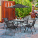 Image of a Patio Dining Set With 4 Folding Chairs and a Square Dining Table, Black