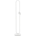 White Dimmable LED Floor Lamp with Glass Night Light and Foot Switch by HOMCOM