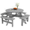 8 Seater Wooden Picnic Table and Bench Set Durable Fir Wood by Outsunny