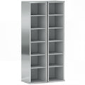 CD and Media Storage Shelves Set of 2 for Organised Home or Office High Gloss Grey AOSOM