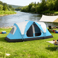 Family Tent 6 Person With 2 Bedrooms, Waterproof Rainfly 2000mm, Sky Blue
