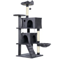 Large 140cm Cat Tree Tower with Hammock and Scratching Posts for Indoor Cats Dark Grey AOSOM