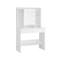 White Dressing Table with LED Lights and Drawers for Bedroom or Makeup by Vasagle