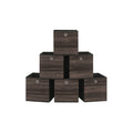 Set of 6 Grey Fabric Storage Boxes with Handles 33 x 33 x 33 cm by Songmics