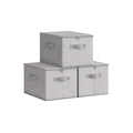 Set of 3 Foldable Storage Baskets with Lids for Home Organisation by Songmics