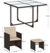 Image of a brown Rattan Cube Patio Furniture Set With Cream Cushions
