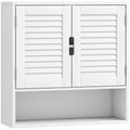 Wall Mounted Bathroom Storage Cabinet With Adjustable Shelves For Small Spaces White AOSOM