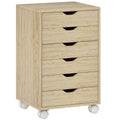 Under Desk Storage Cabinet with 6 Drawers for Home Office Organisation Oak Wood Effect