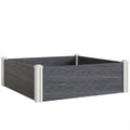 Raised Garden Bed for Easy Vegetable and Flower Growing with Open Bottom Drainage, Dark Grey Outsunny