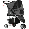 Charcoal Grey 3 Wheel Pet Stroller for Small and Miniature Dogs by Outsunny AOSOM