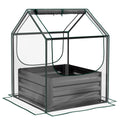 Raised Garden Planter Bed With Protective Cover Ideal for Growing Vegetables Grey
